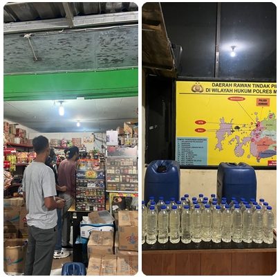 POLRES MABAR AMANKAN SEJUMLAH MIRAS (Minuman Keras) JENIS SOPI