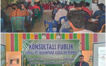 CAMAT BALAI JAYA KAB ROHIL RIAU BUKA KONSULTASI PUBLIK AMDAL OLEH PT. NUSANTARA ANDALAN PERMAI (NAP) DI GEDUNG AULA KECAMATAN