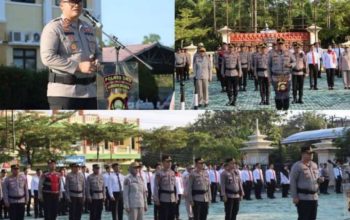 Ikuti Apel Pagi Polres OKU Memberian Penghargaan Personel Polda Sumsel